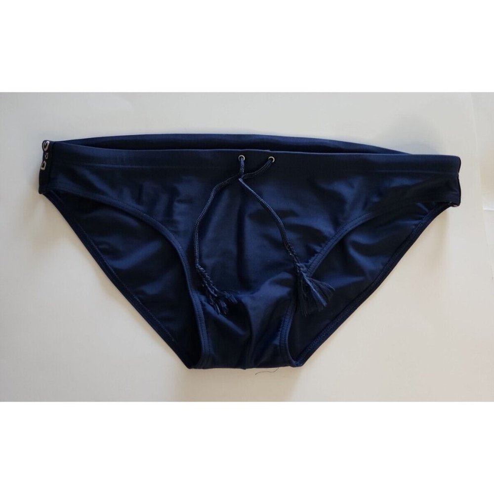 Dolce Gabbana Mens Swim Bikini Brief Bottom Swimsuit Beachwear Blue Sz Large